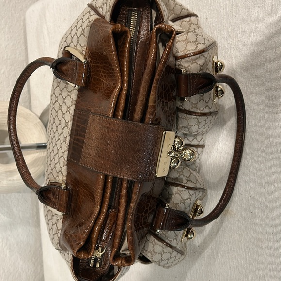 Auth Celine Macadam Pattern Canvas x Leather 2WAY Crossbody Shoulder Handbag - Picture 12 of 17